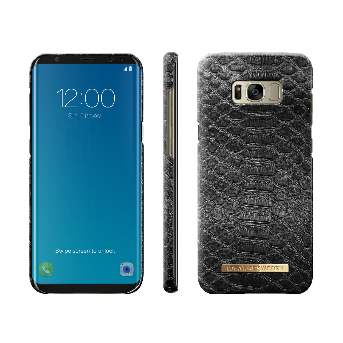 IDEAL OF SWEDEN Fashion, Backcover, Samsung, Galaxy S8+, Black Reptile
