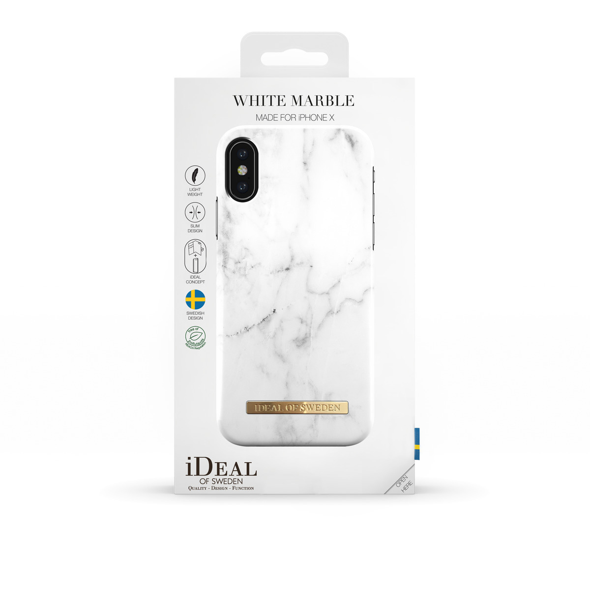 IDEAL OF Fashion, Apple, X, Backcover, SWEDEN White Marble iPhone