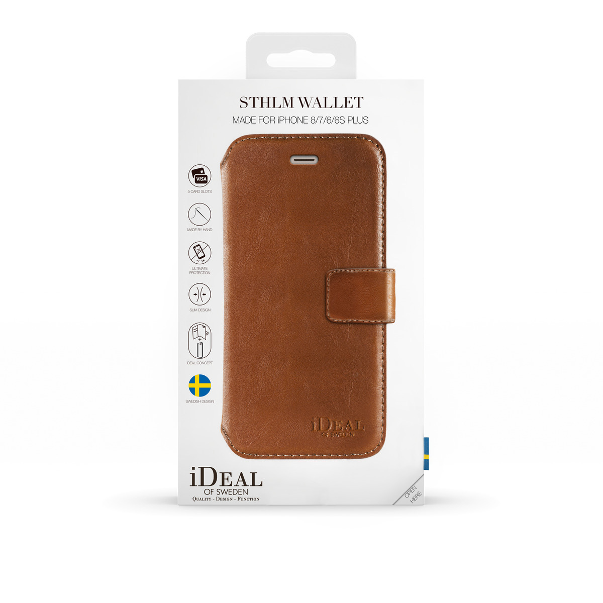 IDEAL OF SWEDEN STHLM, Bookcover, Apple, iPhone 6 Plus, iPhone 7 Plus ,iPhone 8 Plus, Braun