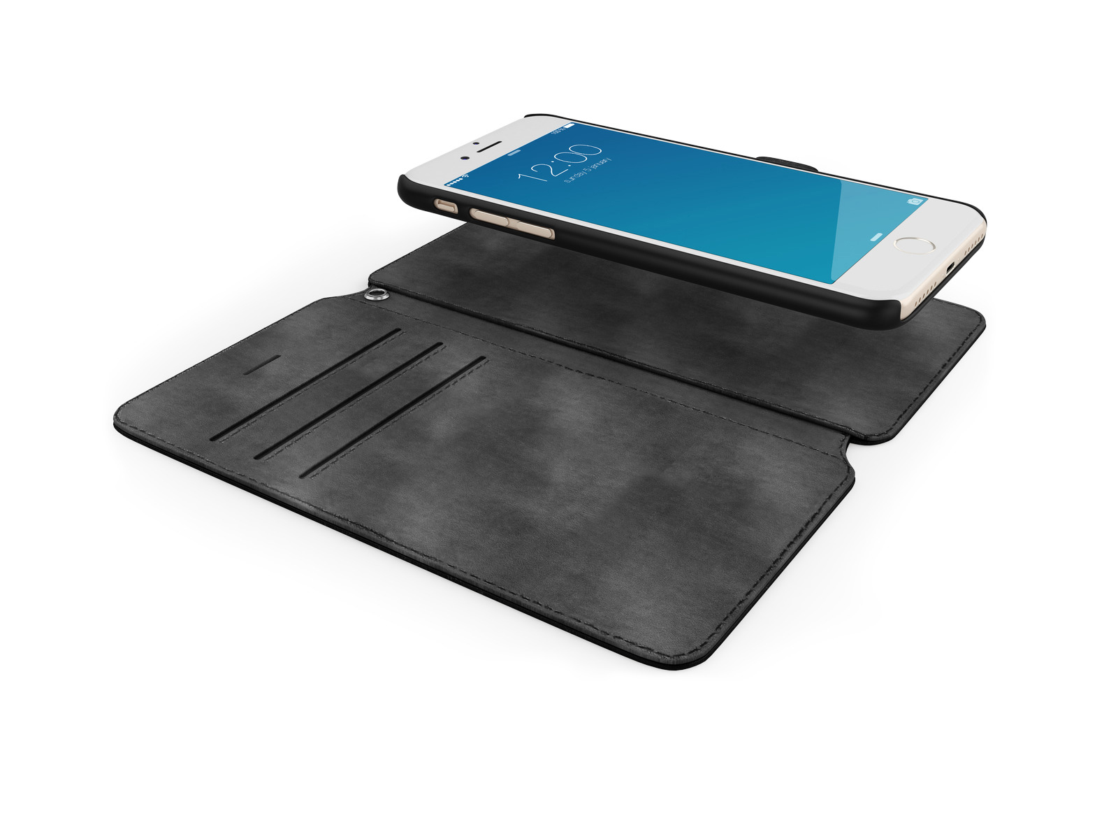 IDEAL OF SWEDEN STHLM, Bookcover, Apple, iPhone 6, iPhone 7, iPhone 8, Schwarz