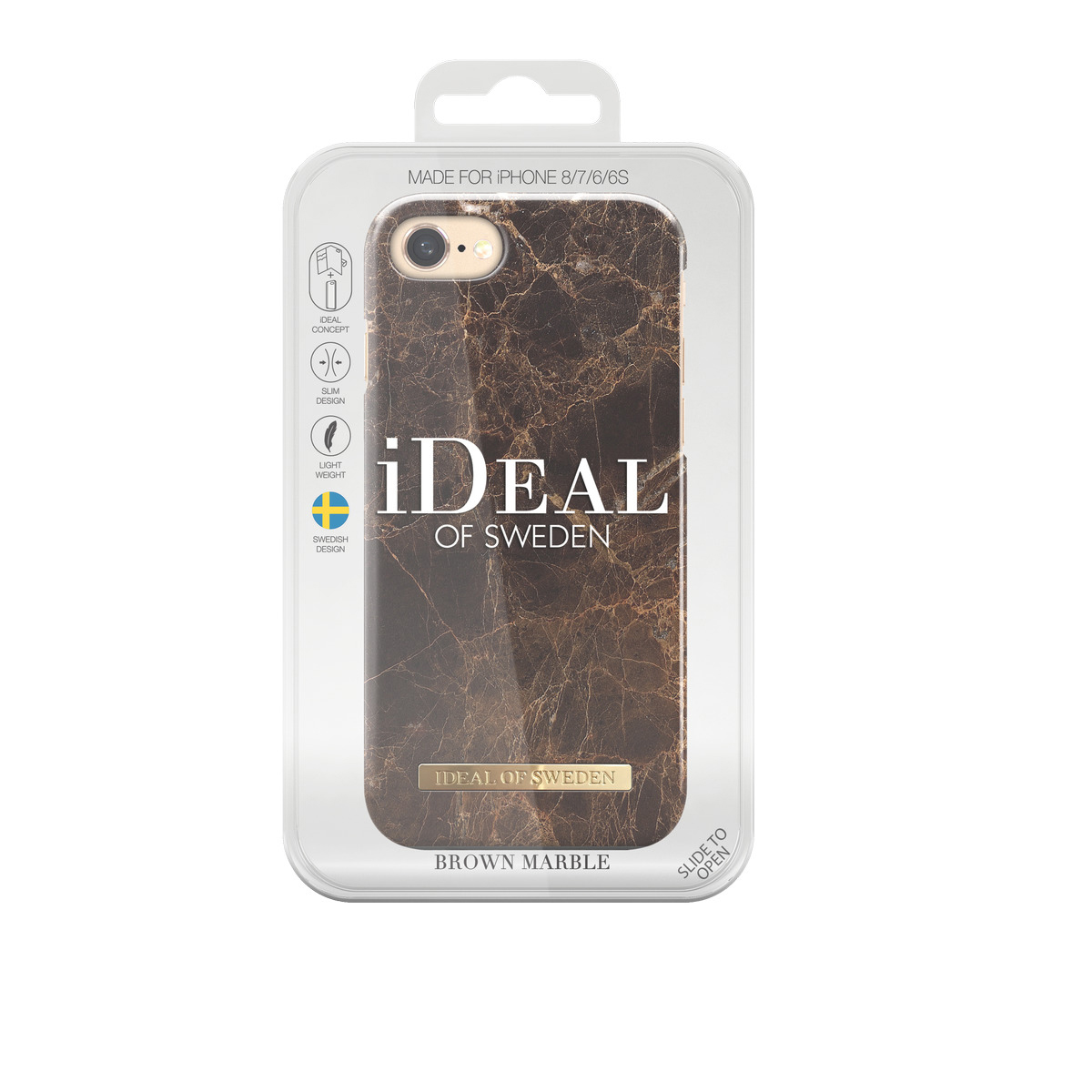 IDEAL OF SWEDEN Fashion, Backcover, Apple, iPhone 6, iPhone 7, iPhone 8, Brown Marble