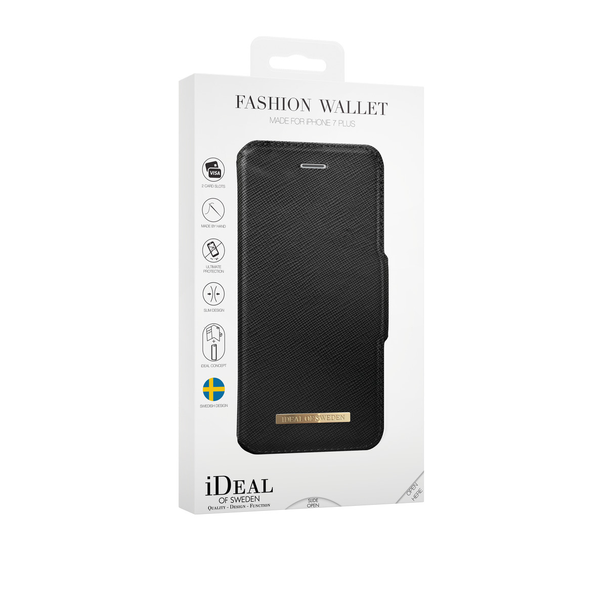 IDEAL OF SWEDEN Fashion, Bookcover, Apple, iPhone 6 Plus, iPhone 7 Plus ,iPhone 8 Plus, Schwarz