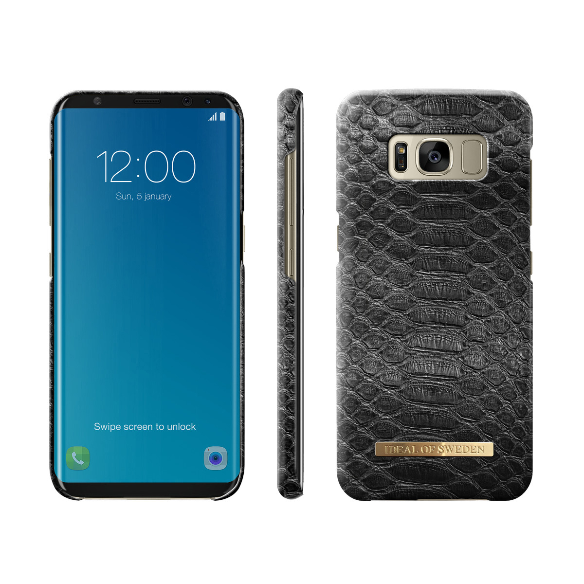 IDEAL OF SWEDEN Fashion, Backcover, Samsung, Galaxy S8, Black Reptile