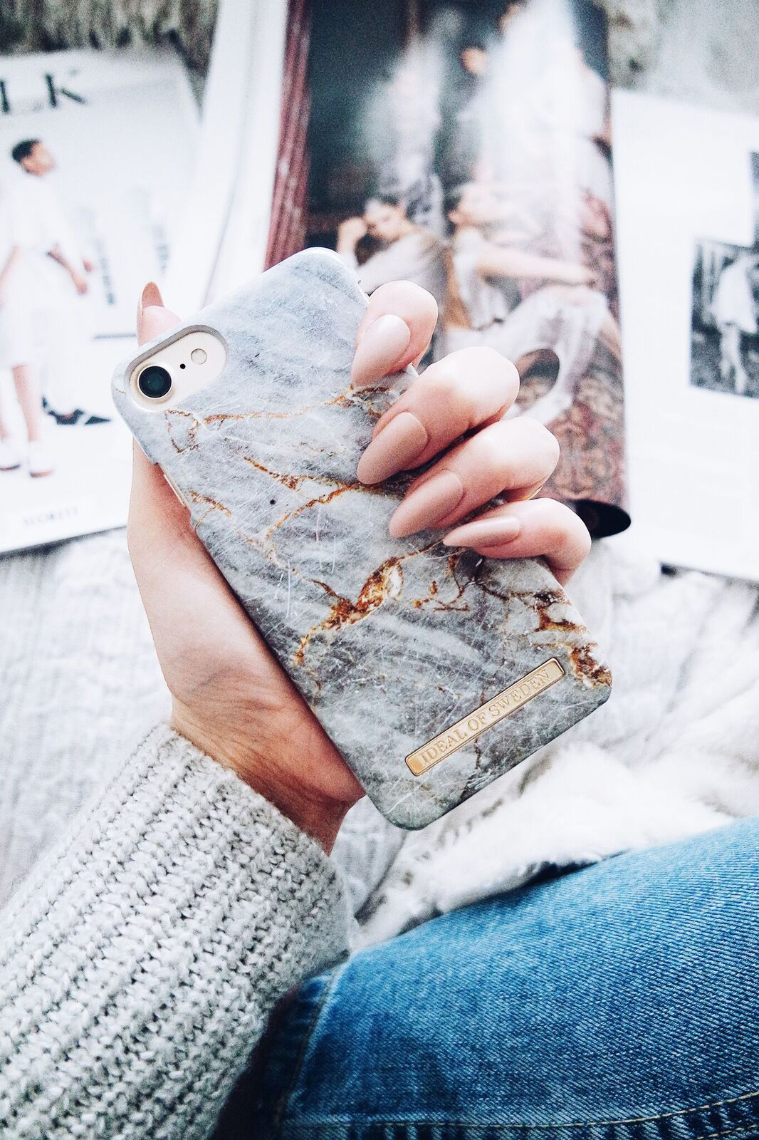 IDEAL OF SWEDEN Fashion, Backcover, Apple, iPhone 6, iPhone 7, iPhone 8, Grey Marble