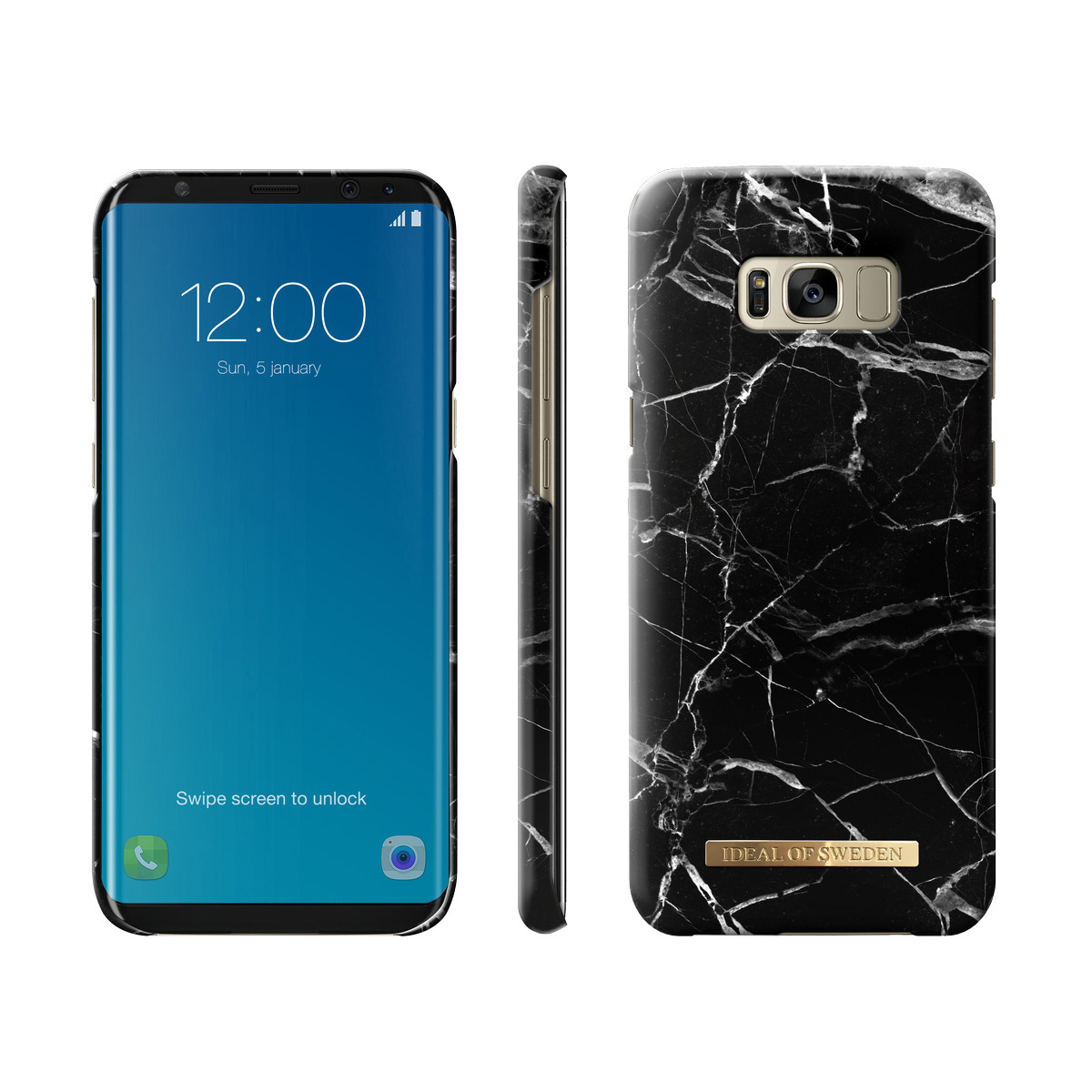 IDEAL OF SWEDEN Fashion, Backcover, Samsung, Galaxy S8+, Black Marble