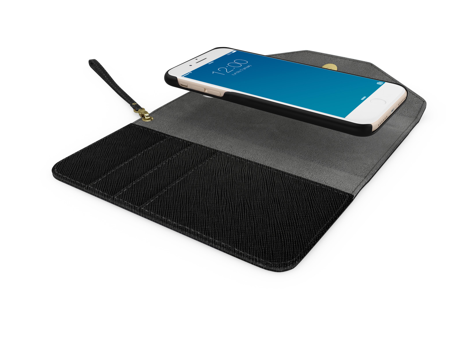 IDEAL OF SWEDEN Mayfair Clutch, Bookcover, Apple, iPhone 6 Plus, iPhone 7 Plus ,iPhone 8 Plus, Schwarz