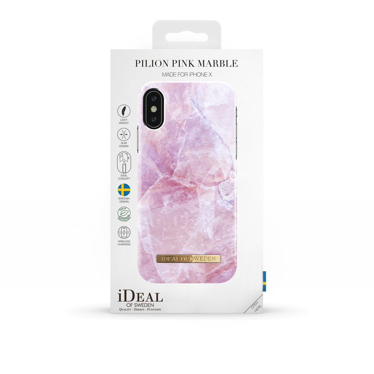 IDEAL OF Apple, Backcover, Pink iPhone X, Fashion, Marble SWEDEN