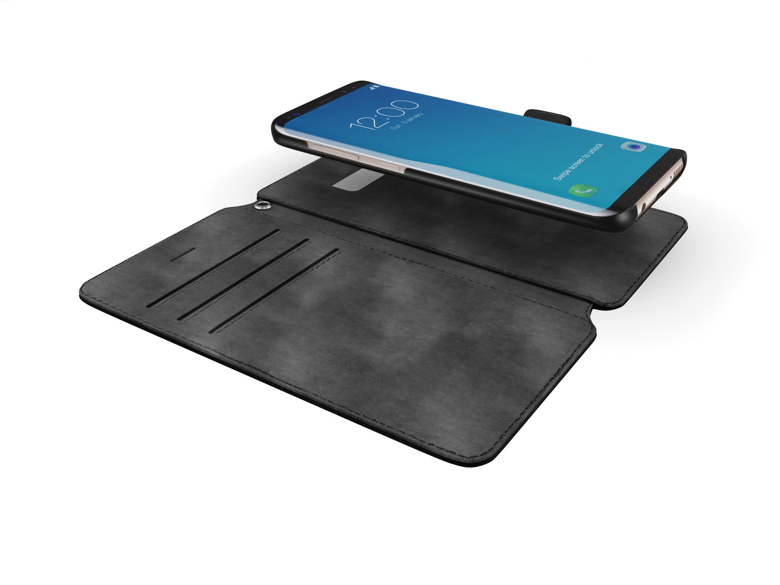 IDEAL OF SWEDEN STHLM, Bookcover, Samsung, Galaxy S8+, Schwarz