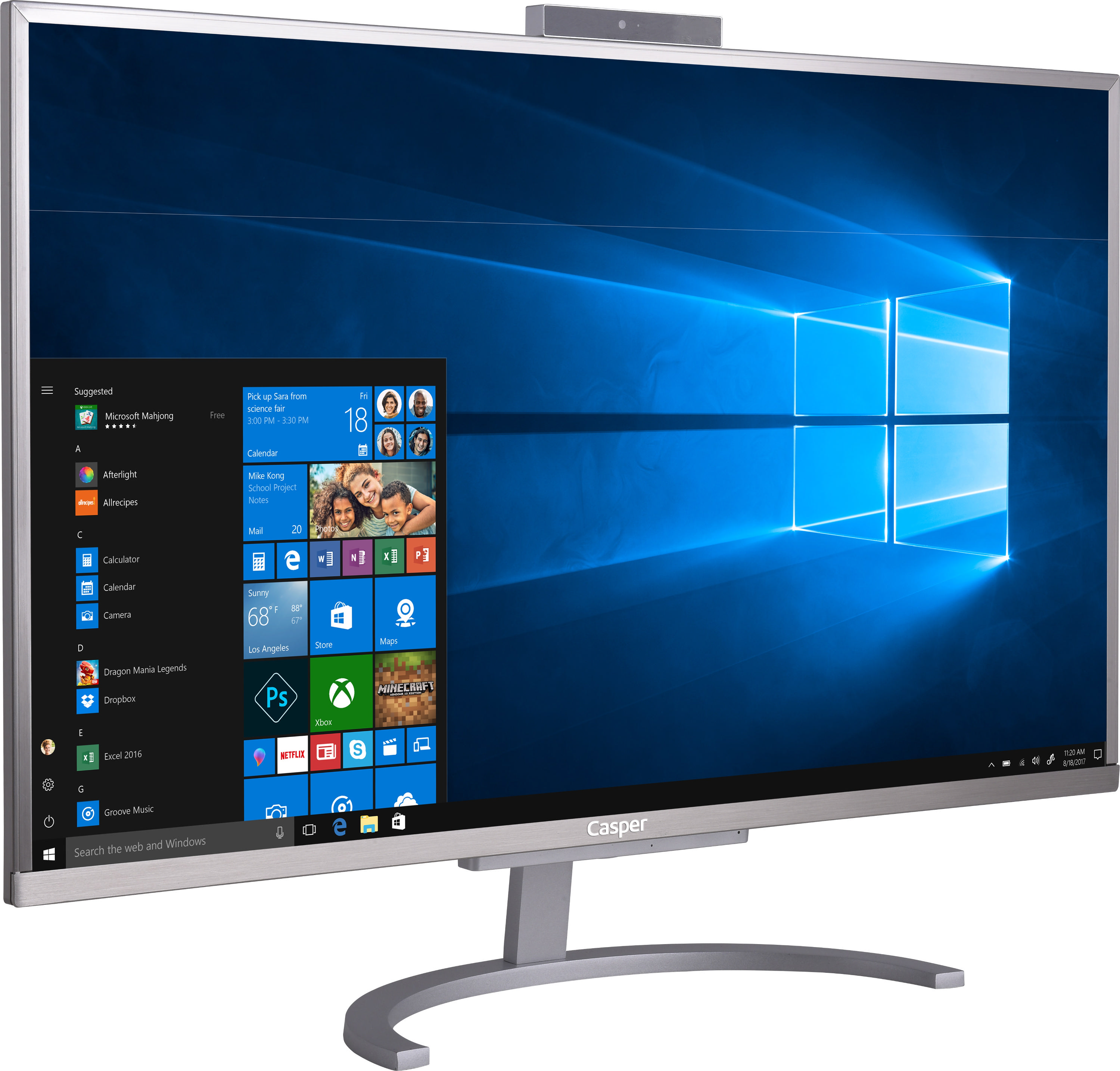 CASPER A43.7100-4T00T 8GB 1 TB Intel HD Graphics Monitör Gri