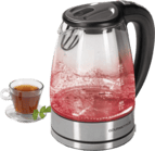 Wasserkocher aus Glas mit LED Farbwechsel und Temperaturwahl (7956)