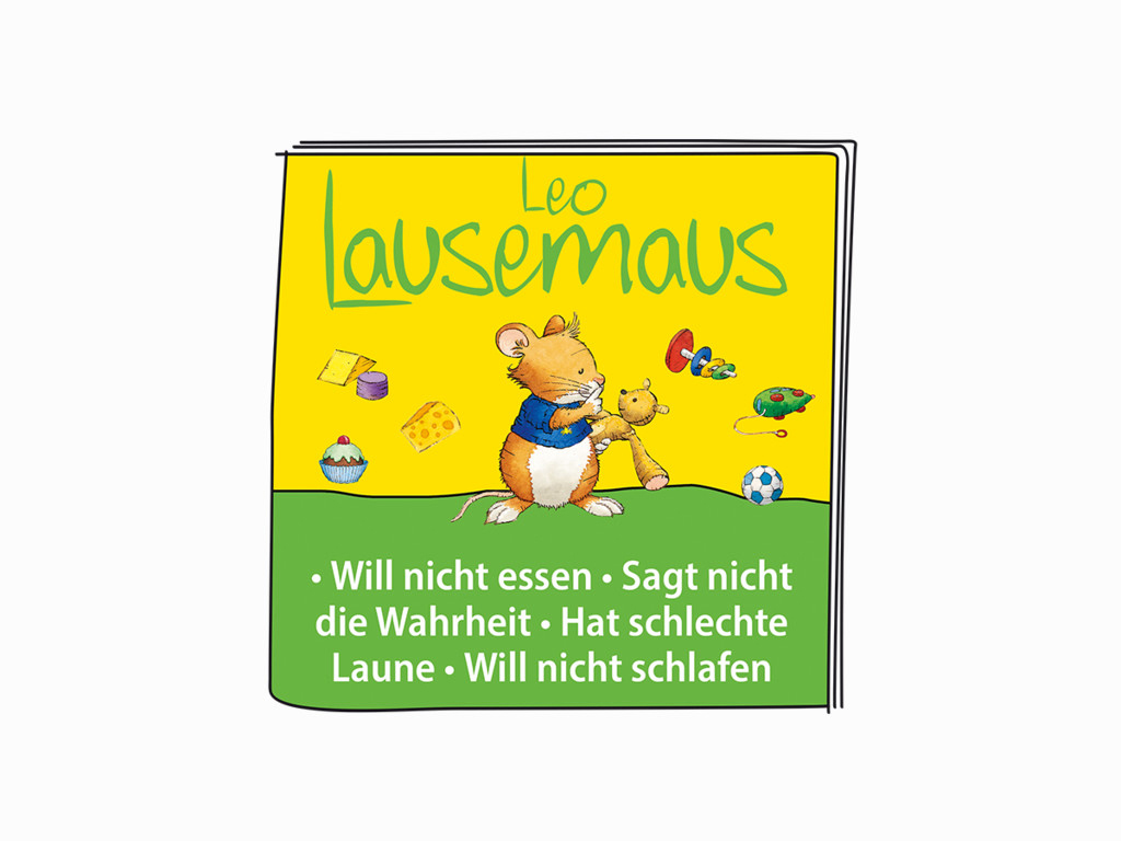 Ein Kinderbuchcover. Es hat eine Mausfigur. Der Buchtitel lautet 'Leo Lausemaus'.