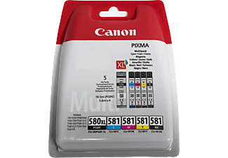 CANON PGI-580 XL Zwart pigment + CLI-581 Zwart - Cyaan - Magenta - Geel (2024C006)