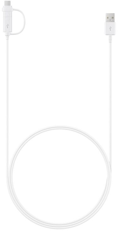 Câble de chargement USB vers USB-C blanc.