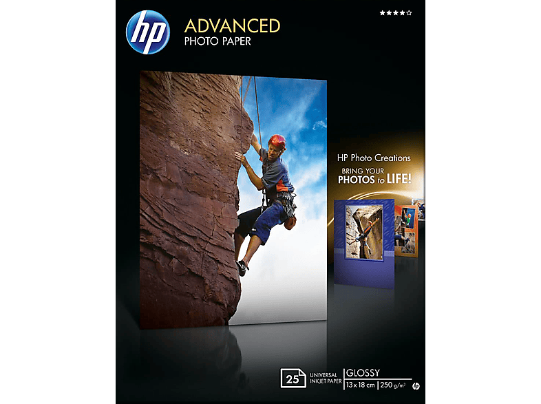 HP HEWLETT PACKARD Fotopapier Advanced Glossy 25 vellen 13x18cm (Q8696A)