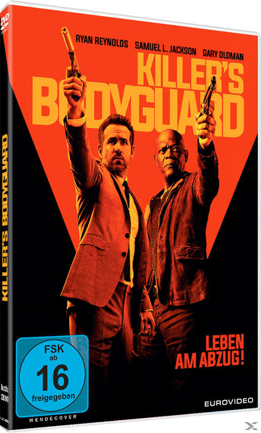 DVD-Cover für den Film 'Killer's Bodyguard' mit Ryan Reynolds und Samuel L. Jackson.