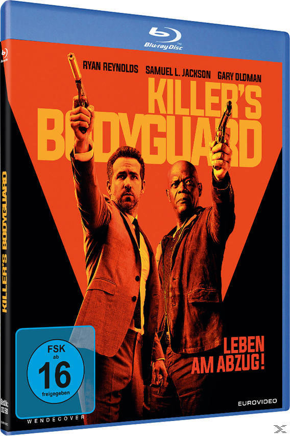 Filmcover: Ryan Reynolds und Samuel L. Jackson halten Waffen vor rotem Hintergrund.