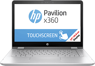 HP Pavilion x360 14-ba044nz - Convertible 2 in 1 Laptop (14 ", 128 GB SSD + 500 GB HDD, Silber)