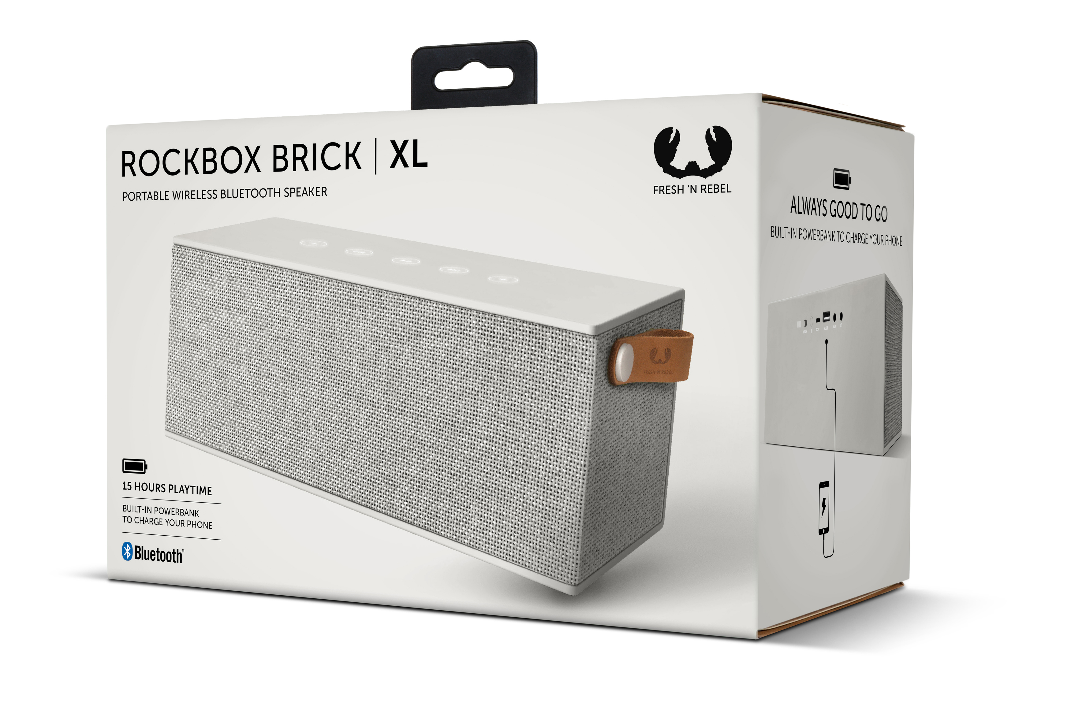 FRESH N REBEL Rockbox Brick XL Bluetooth Lautsprecher, Cloud