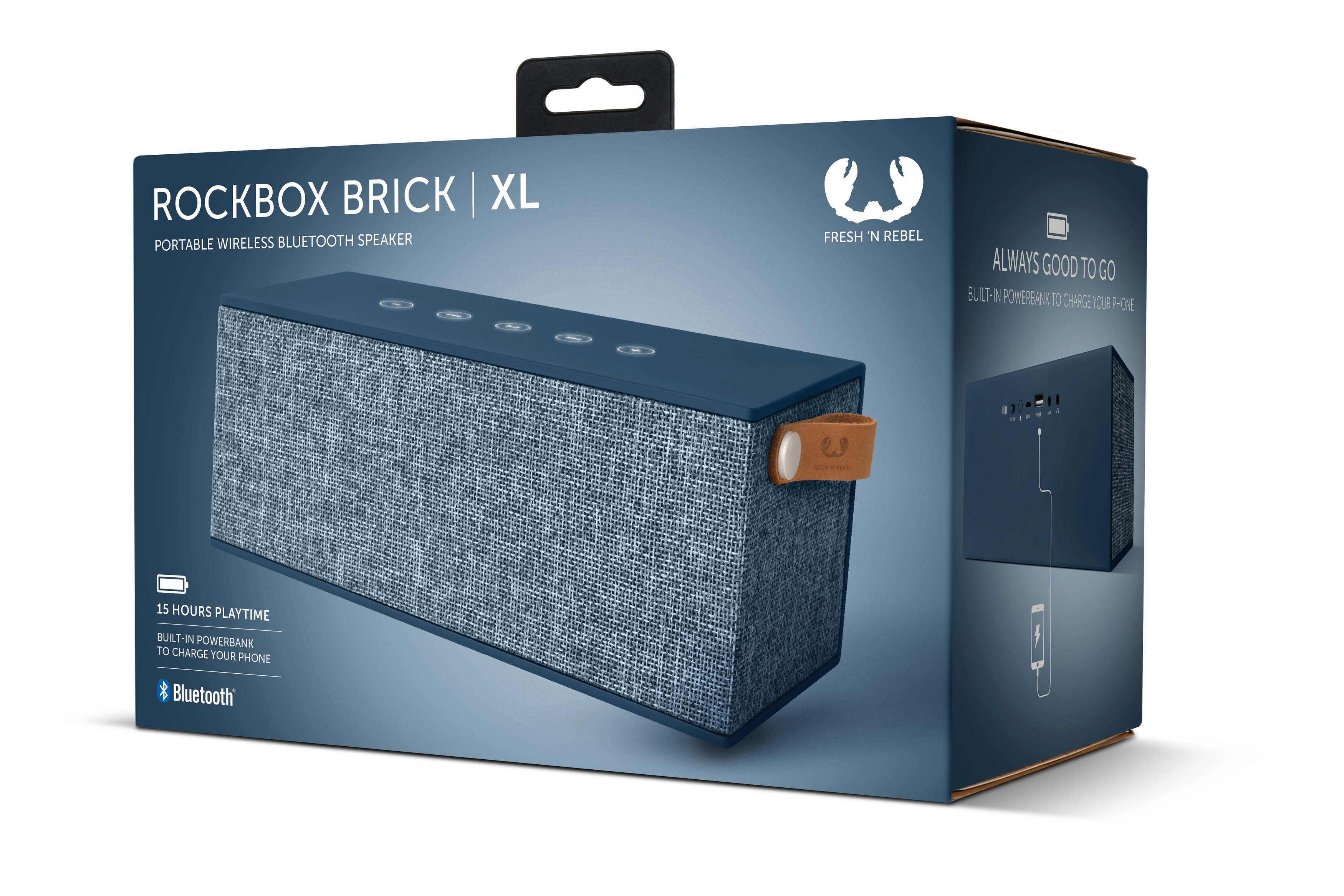 FRESH ‘N REBEL Rockbox Brick XL Bluetooth Lautsprecher, Indigo