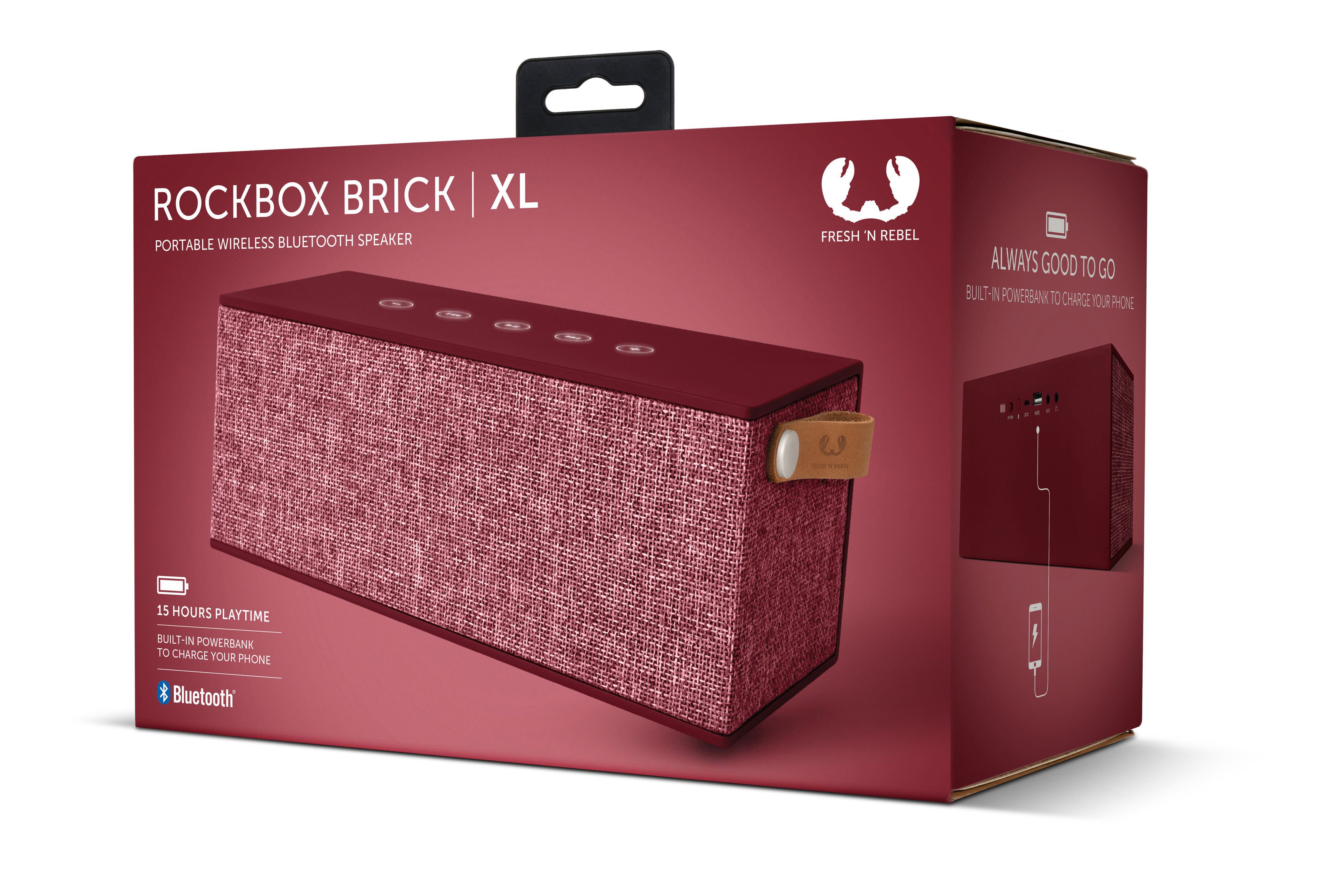 FRESH ‘N REBEL Rockbox Brick XL Bluetooth Lautsprecher, Ruby