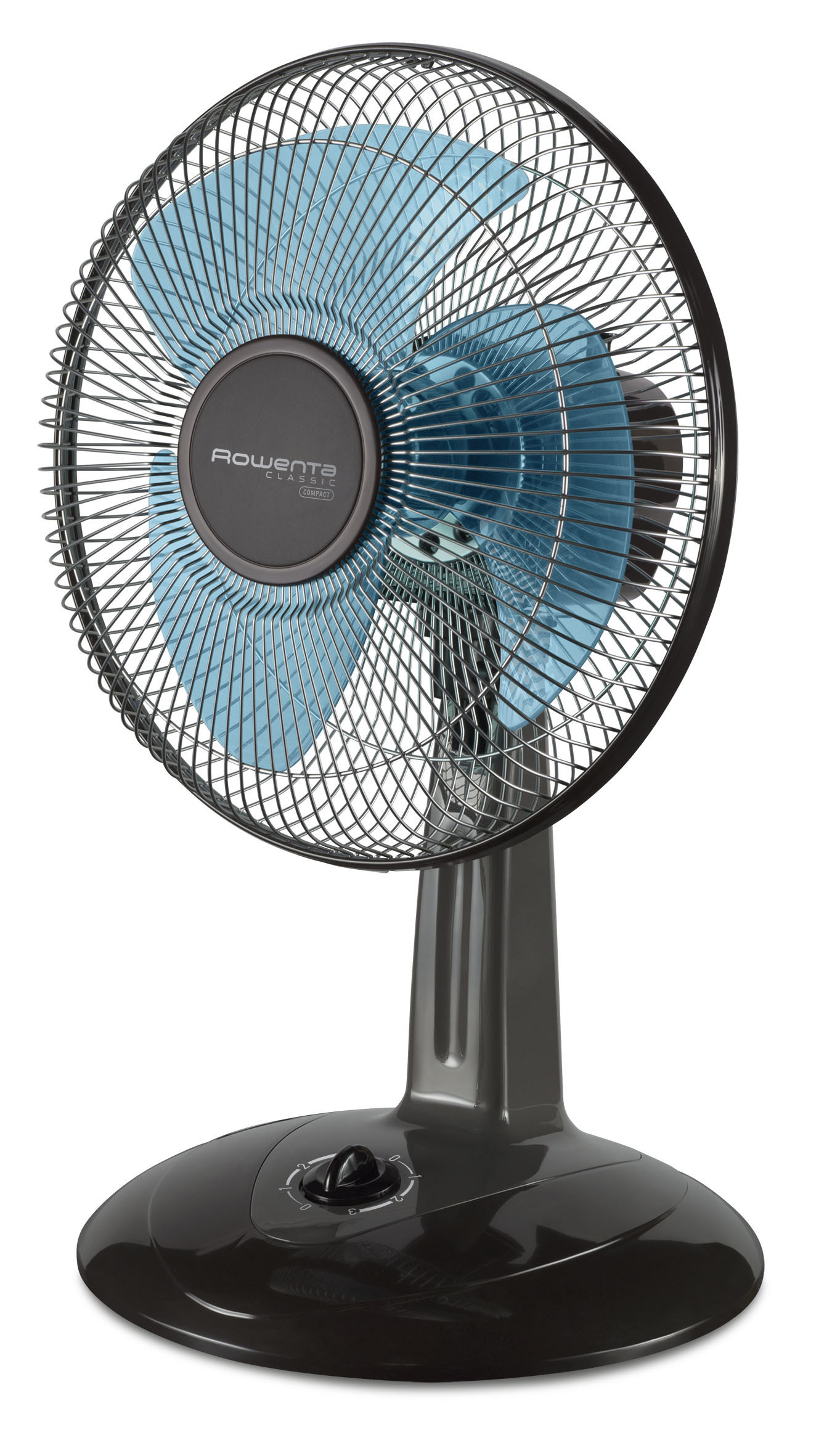 ROWENTA VU1930 Classic Compact Tischventilator Grau/Blau/Schwarz (45 Watt)