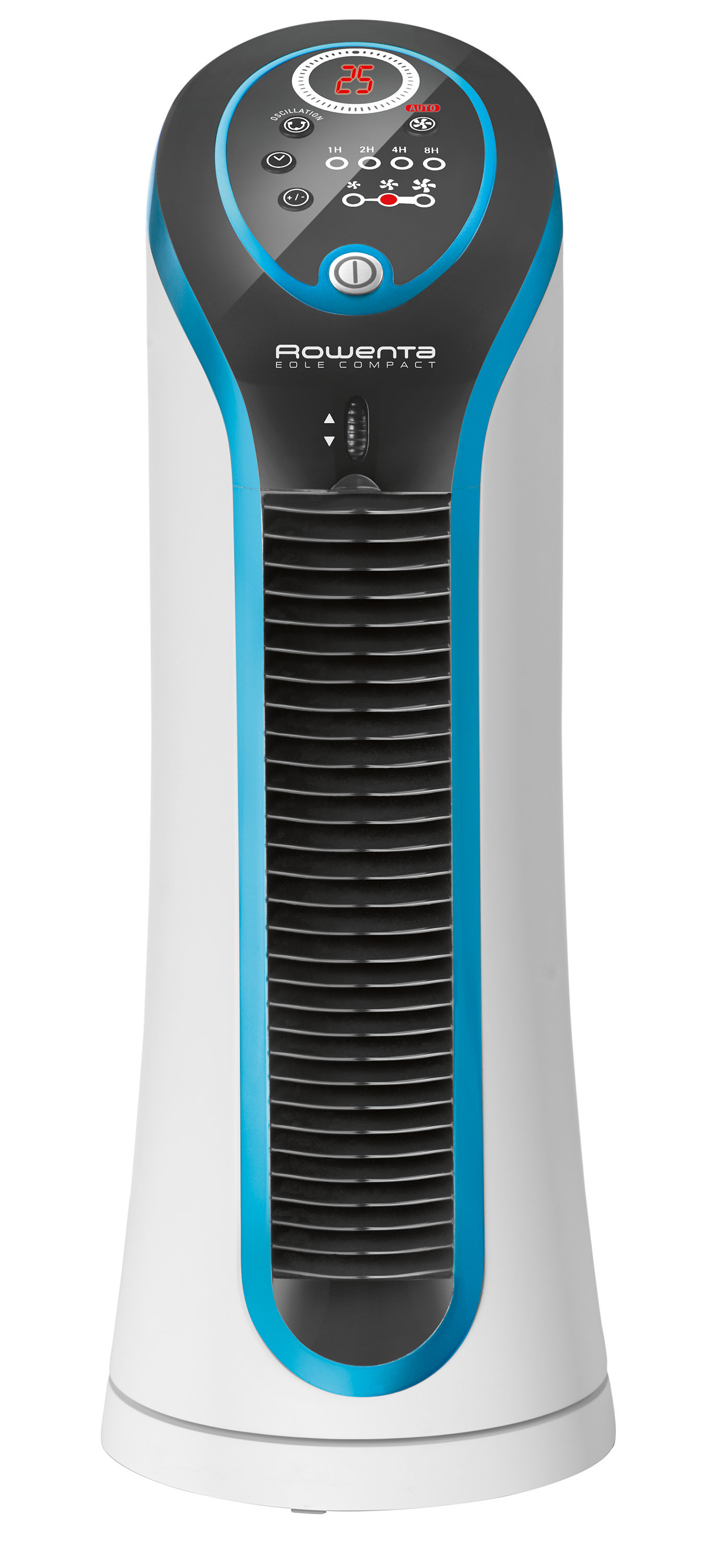 ROWENTA VU 6210F0 Compact Turmventilator Weiß/Blau Metallic (30 Watt)