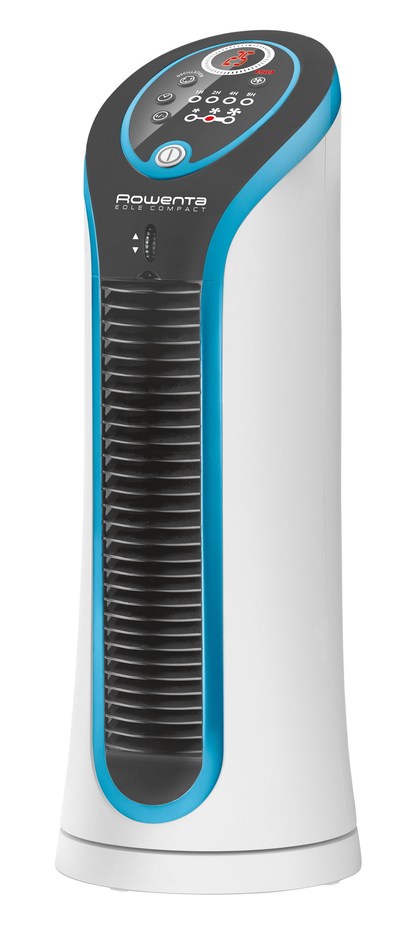 ROWENTA VU 6210F0 Compact Turmventilator Weiß/Blau Metallic (30 Watt)