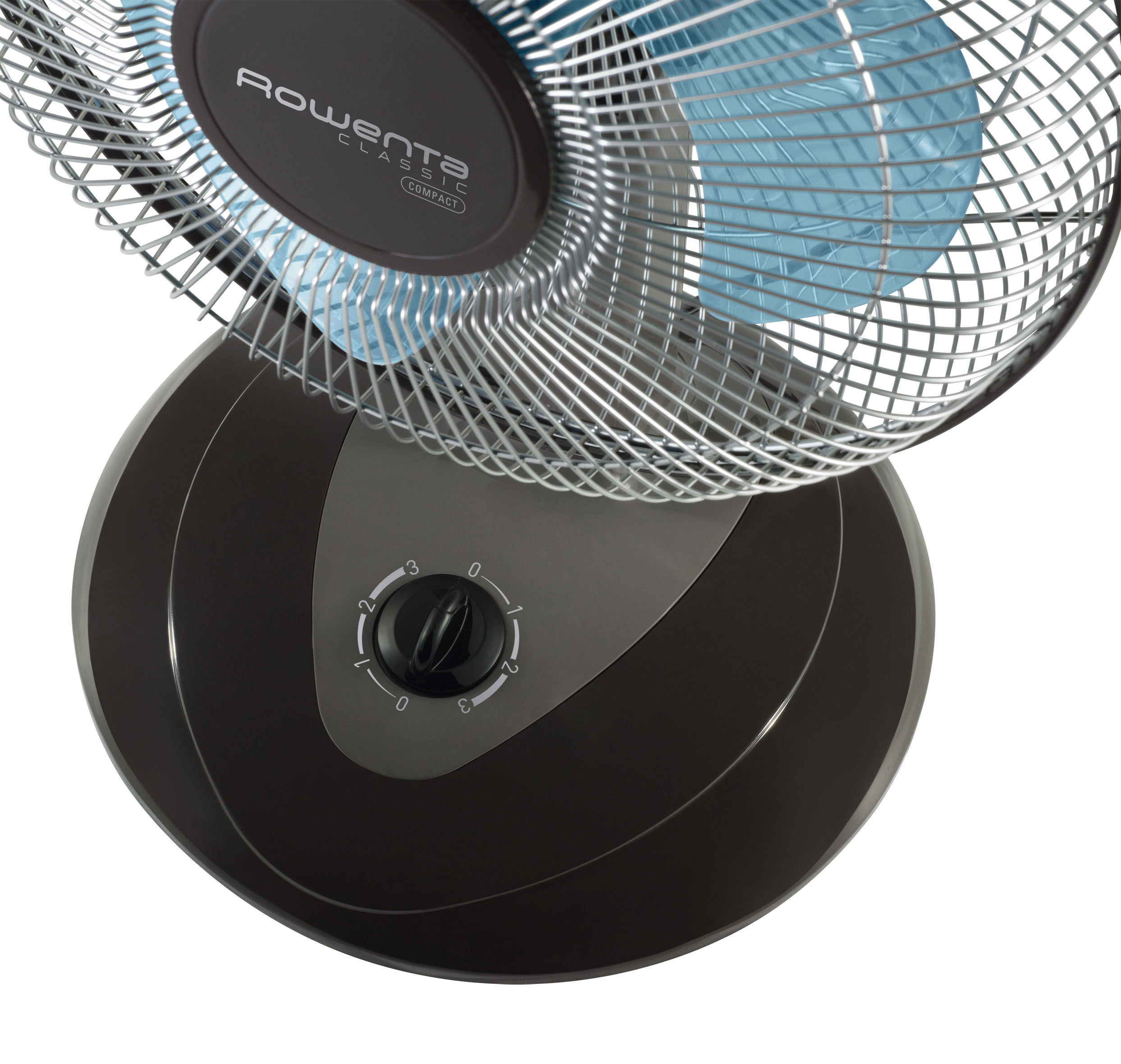 ROWENTA VU1930 Classic Compact Tischventilator Grau/Blau/Schwarz (45 Watt)