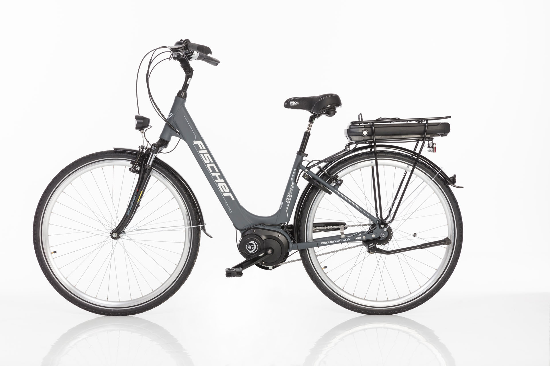 FISCHER ECU 1803-R1 Citybike (Laufradgröße: 28 Zoll, Damen-Rad, 396 Wh, Silber)