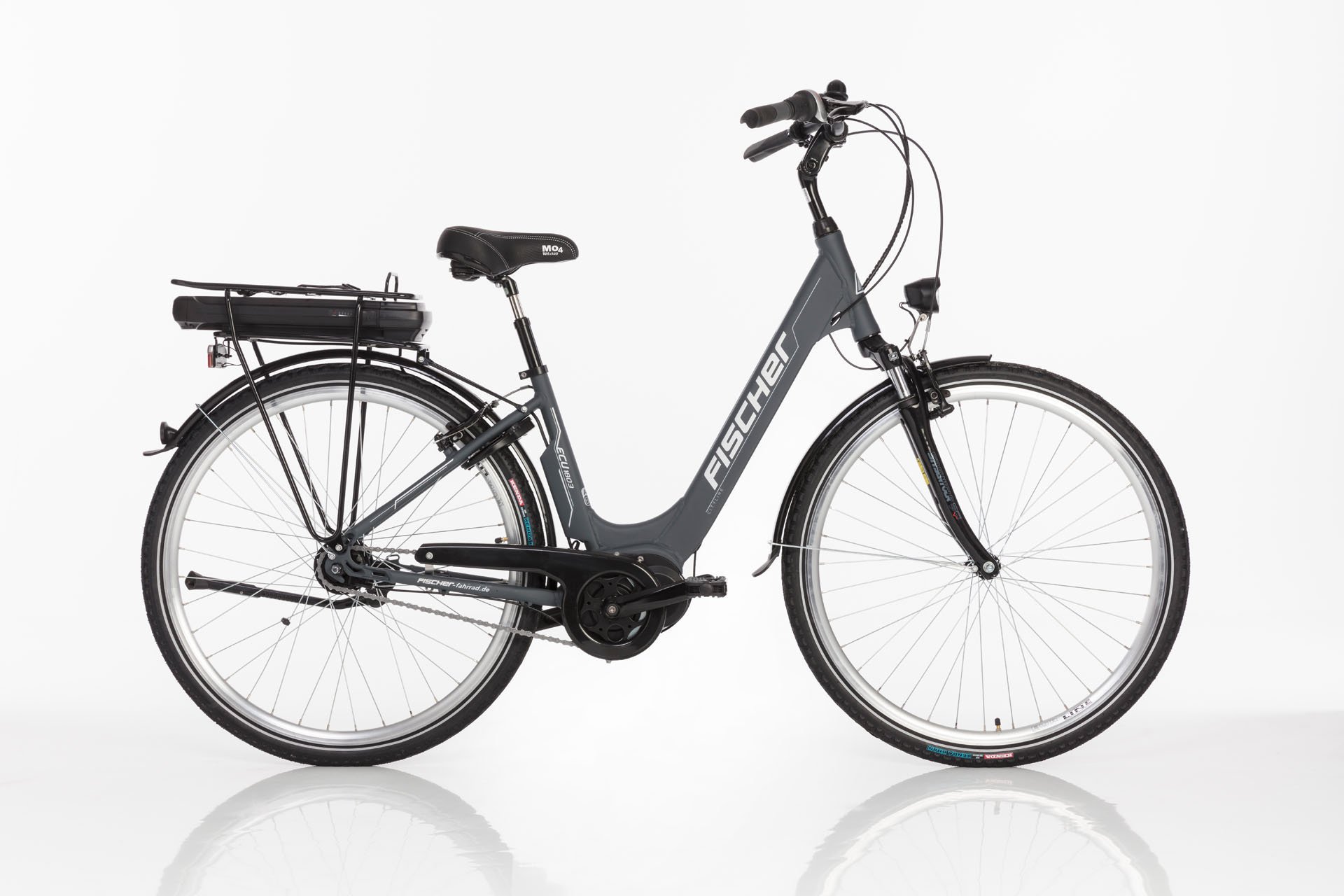 FISCHER ECU 1803-R1 Citybike (Laufradgröße: 28 Zoll, Damen-Rad, 396 Wh, Silber)