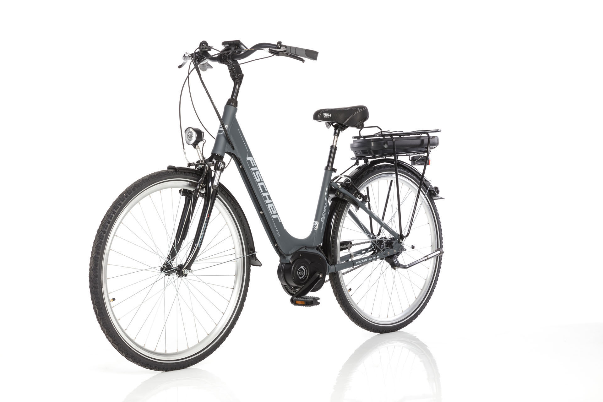 FISCHER ECU 1803-R1 Citybike (Laufradgröße: 28 Zoll, Damen-Rad, 396 Wh, Silber)