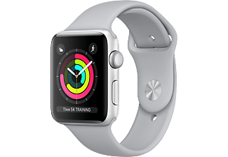 APPLE Outlet Watch Series 3 - 38mm ezüstszínű alumíniumtok ködszürke sportszíjjal (mqku2mp/a)