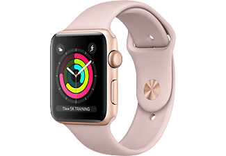 APPLE Watch Series 3 - 42mm arany alumíniumtok pink sportszíjjal (mql22mp/a)