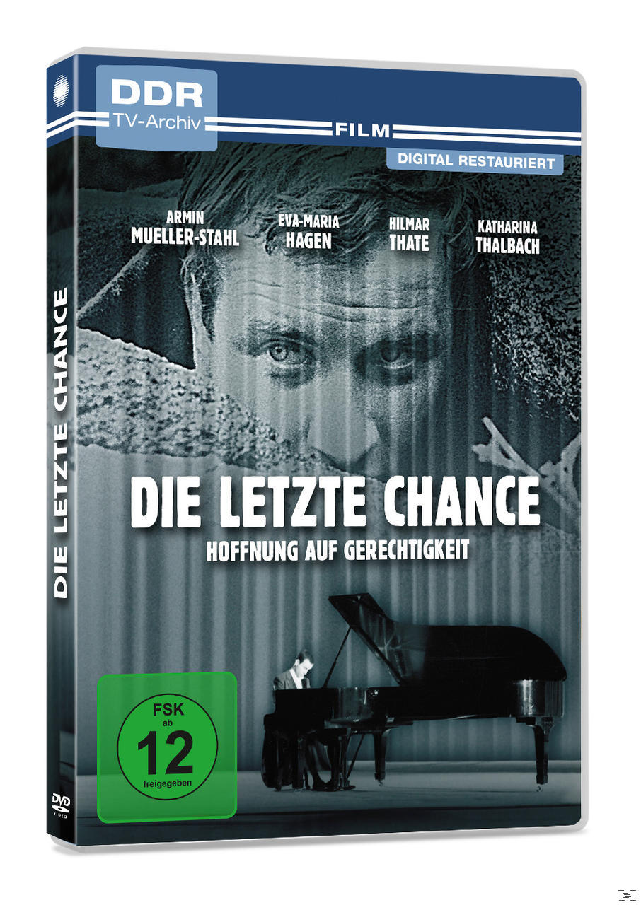 DVD-Cover von Die Letzte Chance mit einem Mann und einem Klavier.