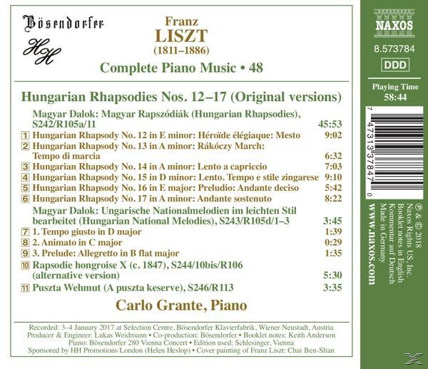 CD-Cover: Text über Franz Liszt mit Titelliste, grüner Hintergrund.