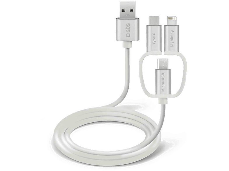 SBS 3-en1 USB / Lightning-kabel (TECABLEUSBIP531W)