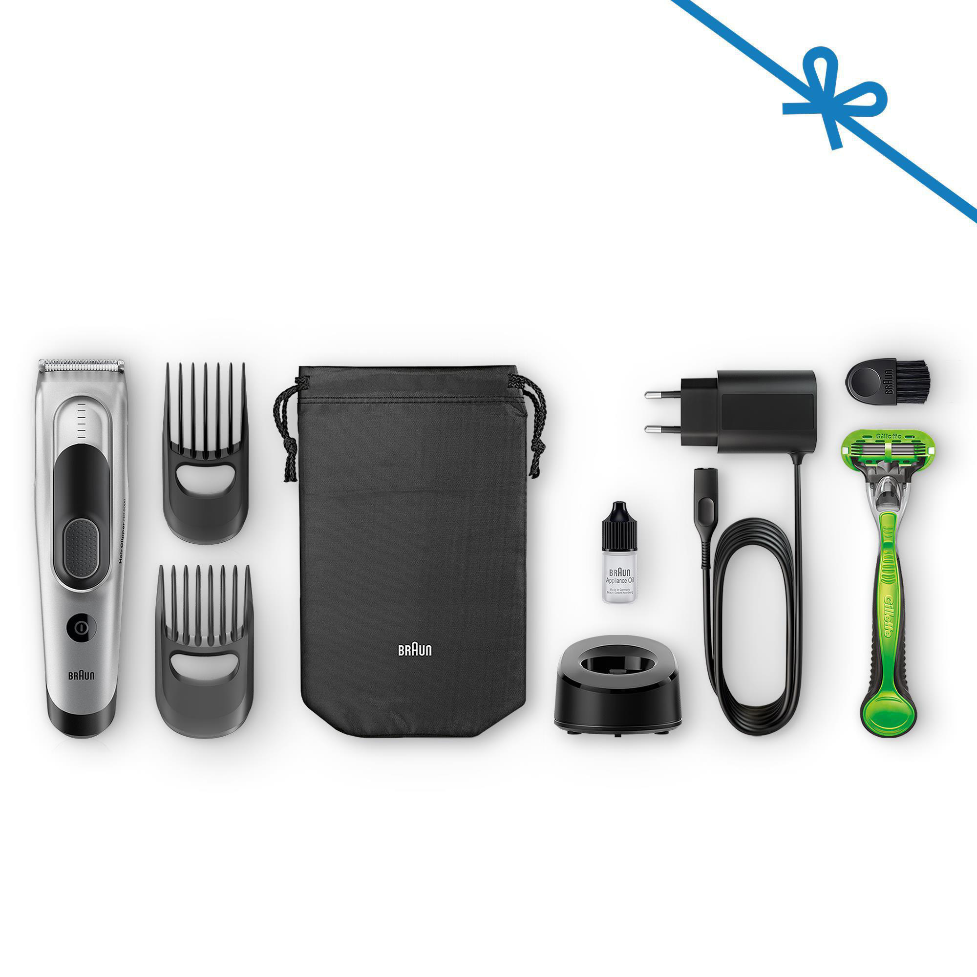 BRAUN HC 5090 + Gillette Rasierer Haarschneider Silber 