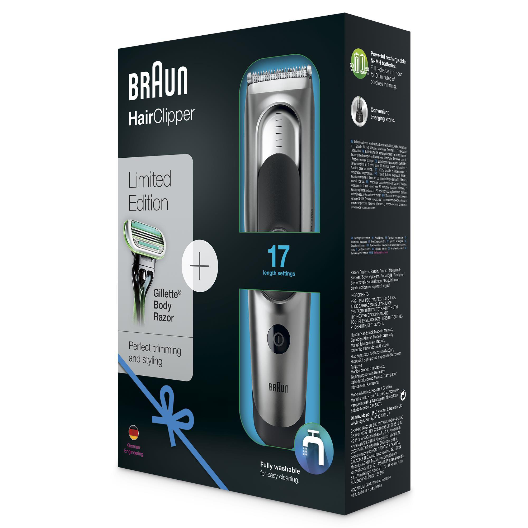 BRAUN HC 5090 + Gillette Rasierer Haarschneider Silber 