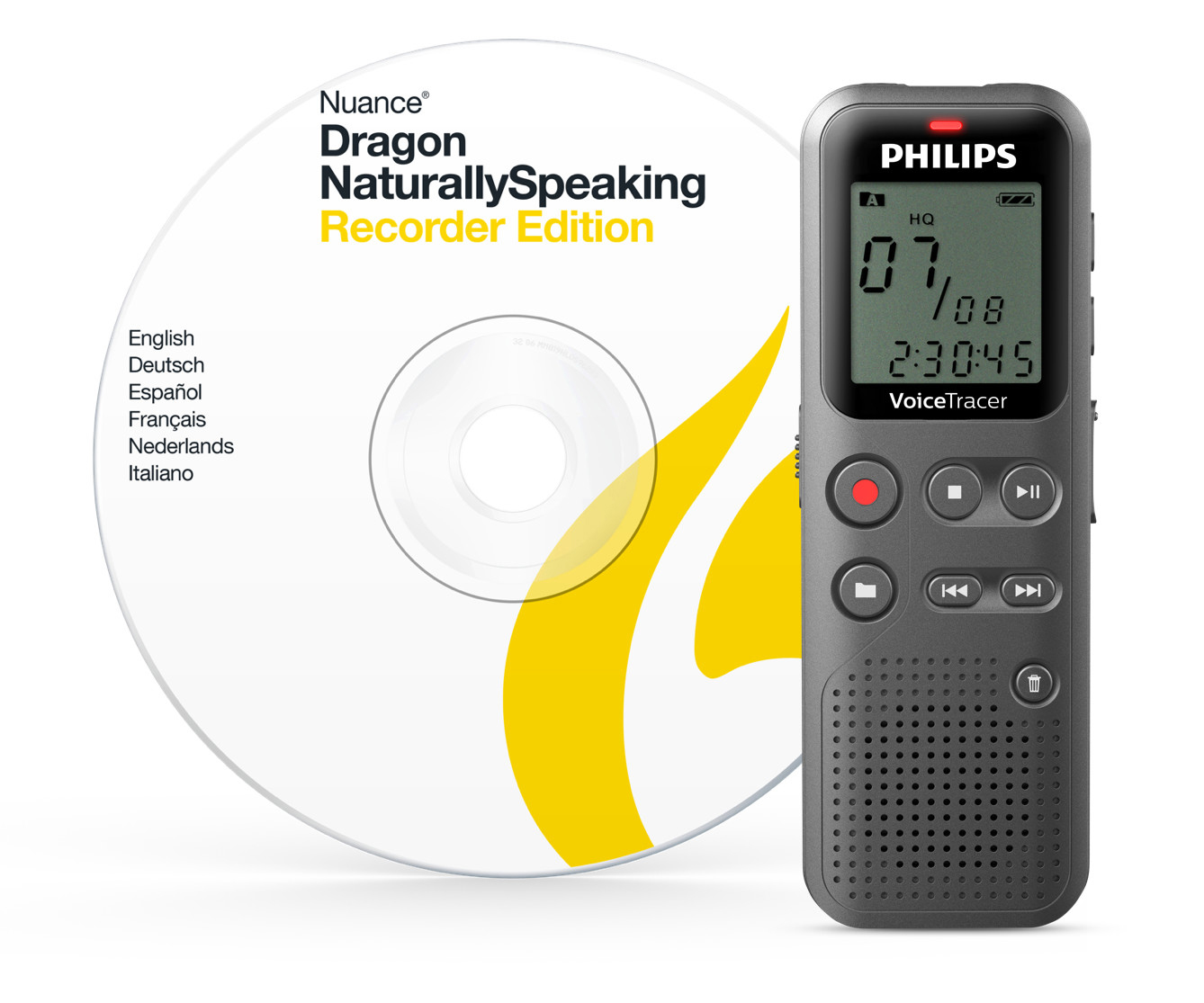 DNS13 DNS PHILIPS Voice DVT1110PC Tracer Grau 1110 Sprachrecorder, mit