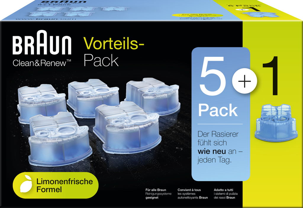 BRAUN Reinigungskartuschen Vorteilspack CCR 5 + 1 Clean & Renew