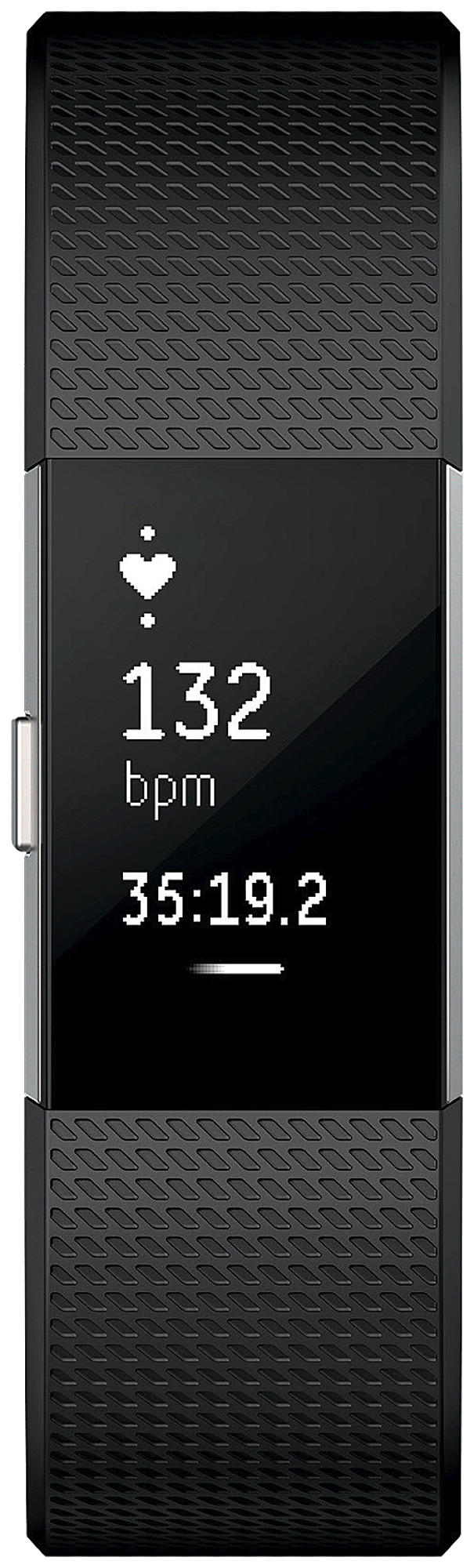 Pulsera de actividad - Fitbit Charge 2, Ritmo Cardíaco, Negro y Plata, Grande