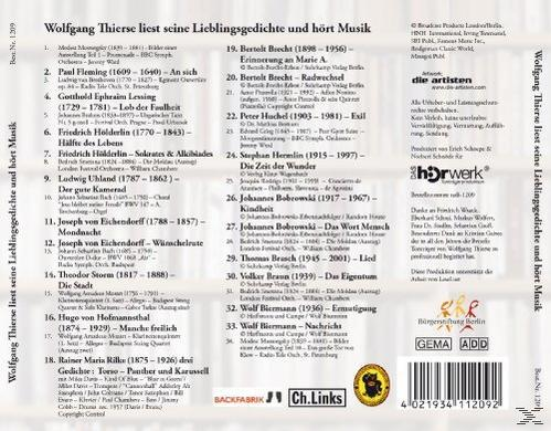 Wolfgang Thierse liest Gedichte  - (CD)