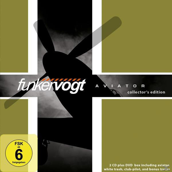 DVD-Cover mit Propeller-Silhouette, Titel: Funker Vogt AVIATOR, Collector's Edition.