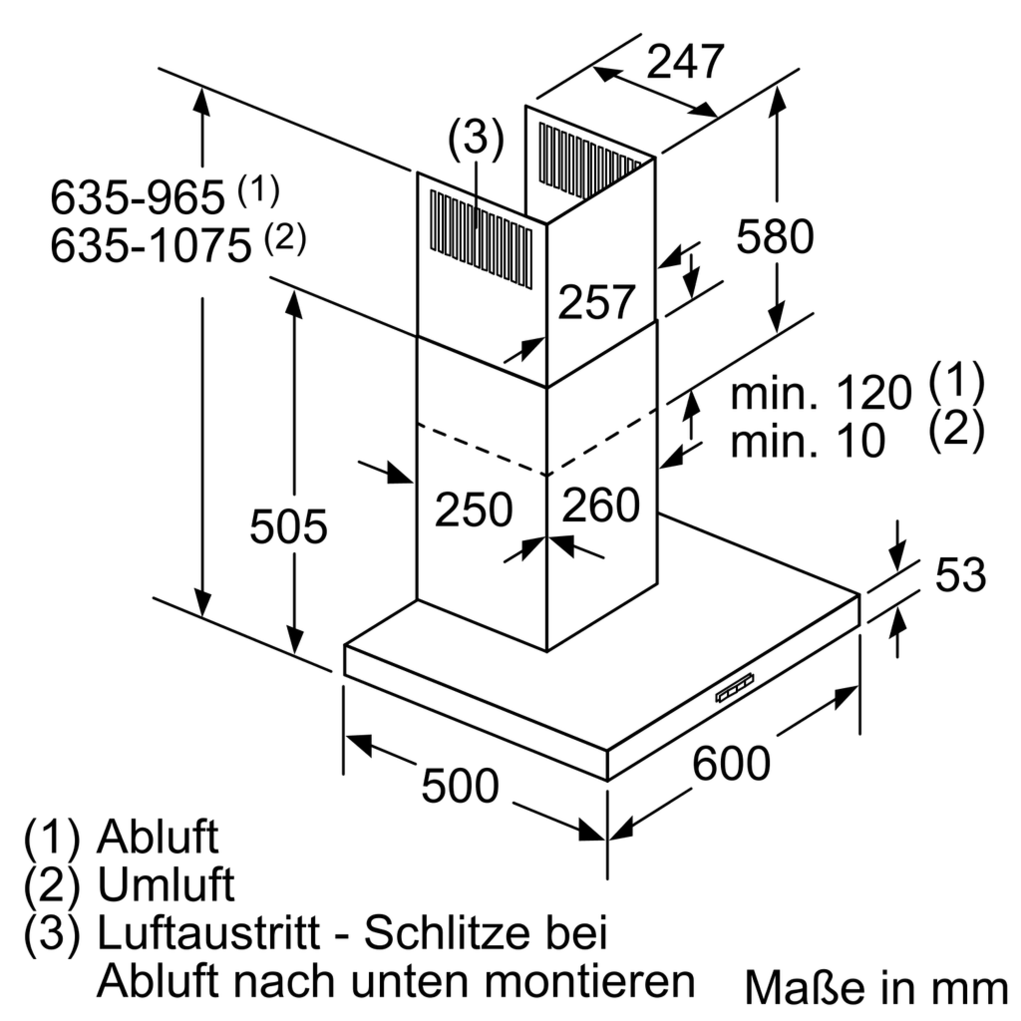 BOSCH DWB67IM50, Dunstabzugshaube (600 mm breit, 500 mm tief)