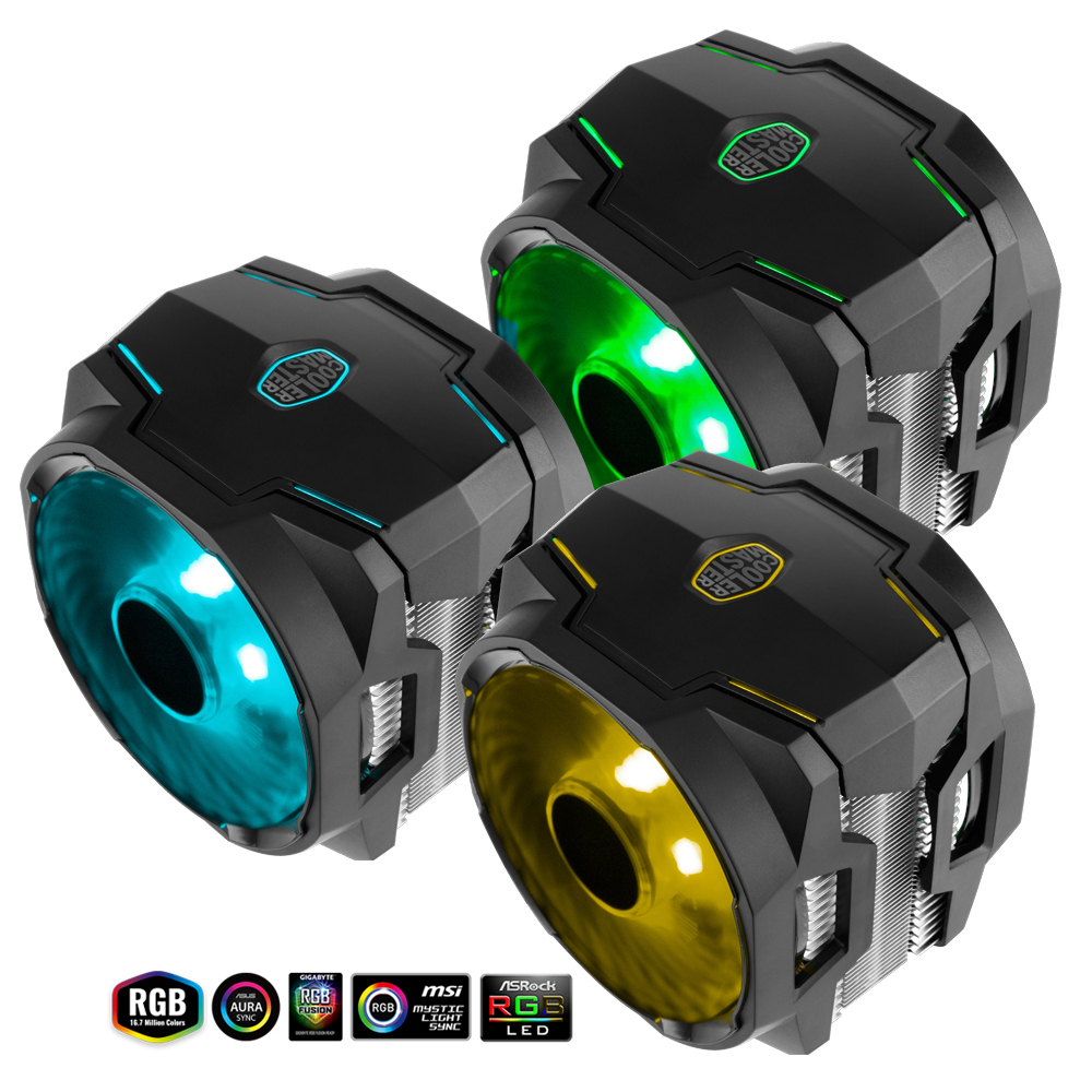 COOLER MASTER 120mm CPU-Kühler MasterAir MA610P RGB CPU Kühler, Schwarz