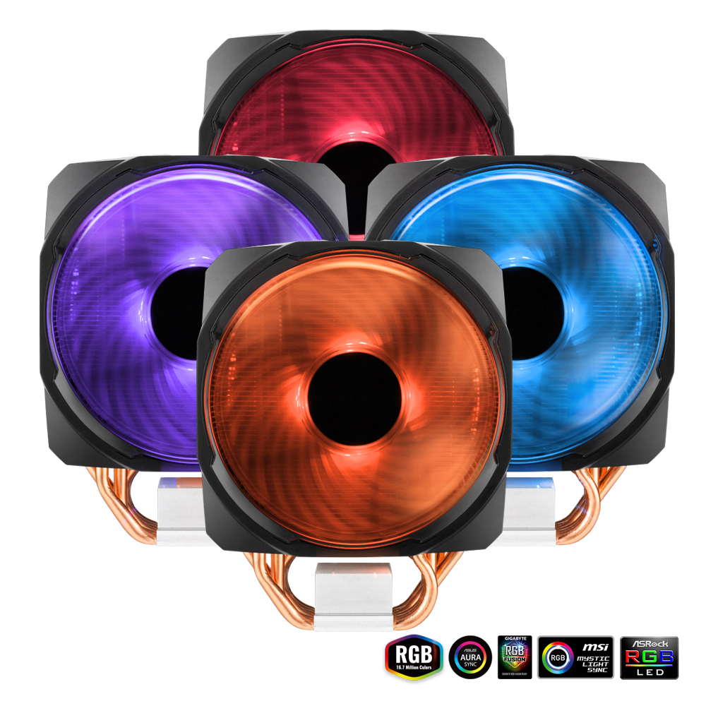 COOLER MASTER 120mm CPU-Kühler MasterAir MA610P RGB CPU Kühler, Schwarz