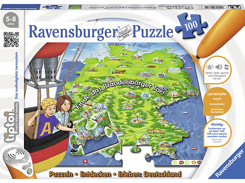 RAVENSBURGER tiptoi® Puzzeln, Entdecken, Erleben – Deutschland Puzzle, Mehrfarbig