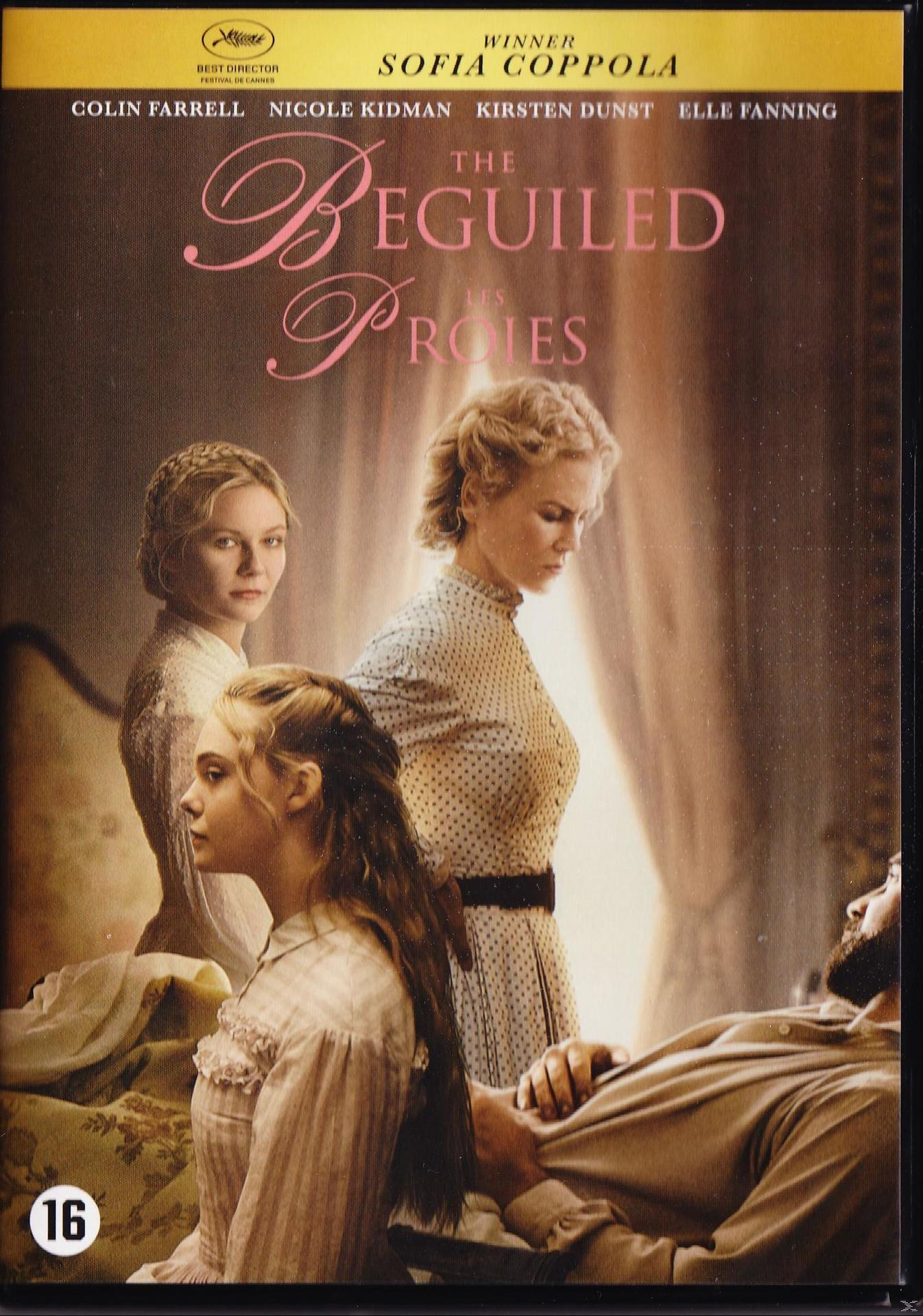 DVD-hoes voor 'The Beguiled', met drie vrouwen en een man.