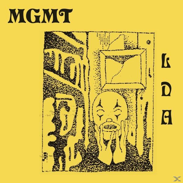 Albumcover mit einer schwarz-gelben Illustration eines traurigen Clowns und Text.