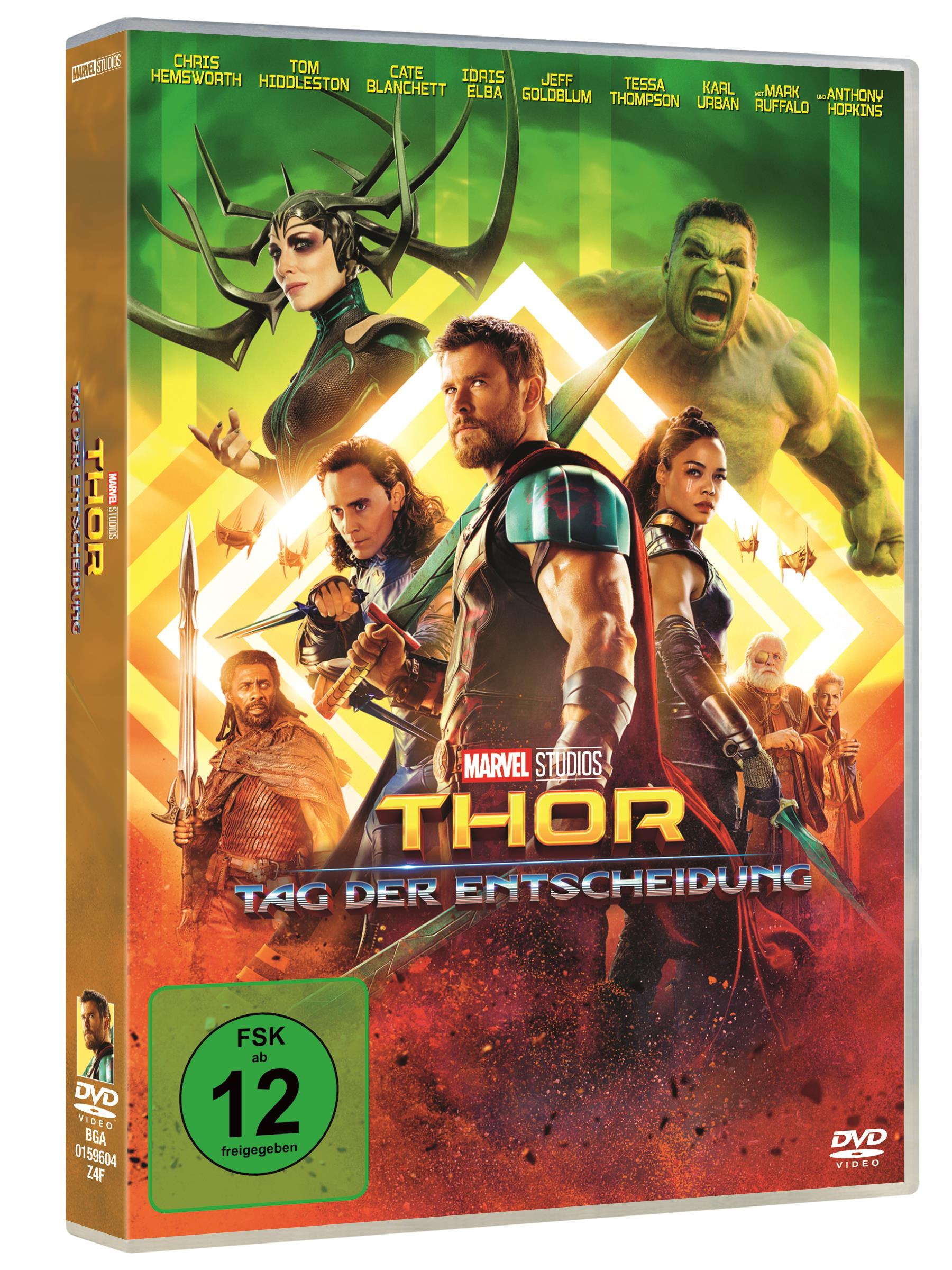 DVD-Cover von Thor: Tag der Entscheidung. Gesichter der Schauspieler, Titel und Bewertung sichtbar.